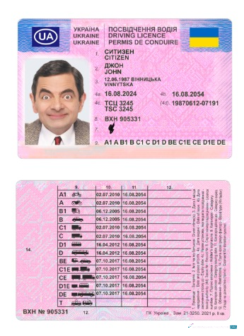 download Ukraine driving license 2024 present